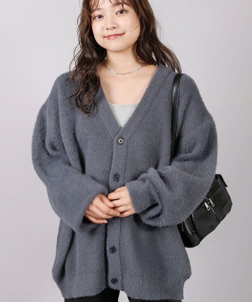 SPINNS（スピンズ）の「大人カジュアル＆モード/ふわふわシャギーニットカーディガン（カーディガン/ボレロ・メンズ・チャコール/ブラウン/ブラック/ブルー/グレー・ONESIZE）」の7枚目の写真