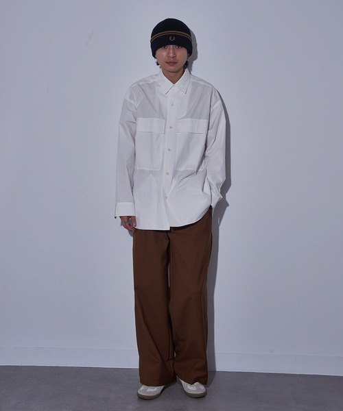 FRED PERRY(フレッドペリー)の「【FRED PERRY】TWIN TIPPED MERINO WOOL BEANIE フレッドペリー ティップライン ロゴ刺繍 ニットキャップ ビーニー C9150(ニットキャップ/ビーニー・レディース・ブラック/ネイビー/グレイッシュブルー・FREE)」の6枚目の写真