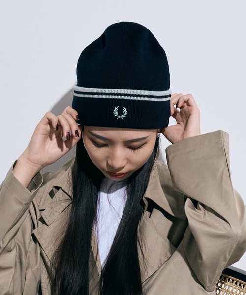 セール】【FRED PERRY】TWIN TIPPED MERINO WOOL BEANIE フレッド