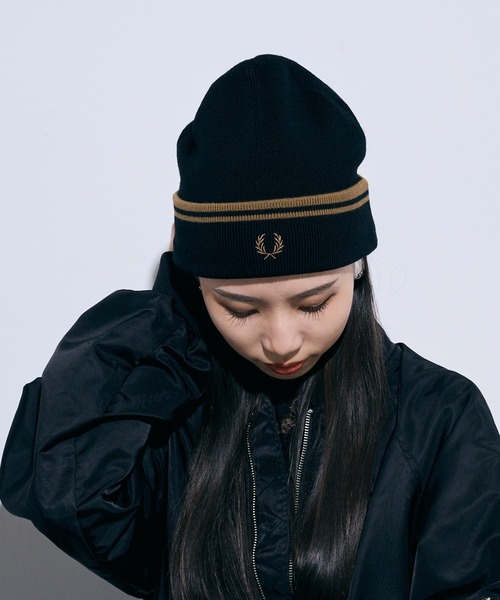 セール】【FRED PERRY】TWIN TIPPED MERINO WOOL BEANIE フレッド