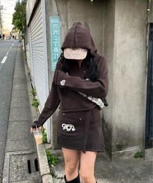 knit half zip hoodie