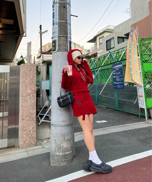 HTH(エイチティーエイチ)の「knit half zip hoodie(パーカー・レディース・レッド/カーキ/ブラック・フリー)」の14枚目の写真