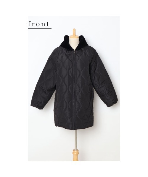 Sawa a la mode(サワアラモード)の「ファー裏地キルティングフードジャケット(ダウンジャケット/コート・レディース・ブラック・FREE)」の20枚目の写真