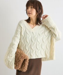 RIVE DROITE | 予約【インせずきまる】ケーブルVニット(ニット/セーター)