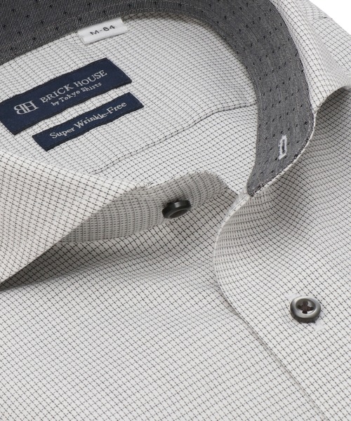 TOKYO SHIRTS（トウキョウシャツ）の「超形態安定ノーアイロン ホリゾンタルワイド 長袖ビジネスワイシャツ（ビジネスシャツ・メンズ・グレー・首回り39cm-裄丈84cm/首回り41cm-裄丈82cm/首回り41cm-裄丈86cm/首回り43cm-裄丈86cm/首回り39cm-裄丈80cm/首回り43cm-裄丈82cm/首回り42cm-裄丈86cm/首回り42cm-裄丈82cm/首回り37cm-裄丈84cm/首回り37cm-裄丈80cm）」の2枚目の写真