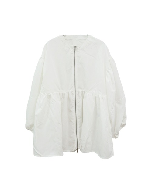 ブラウス シャツ 「ZOZO限定」バルーンスリーブwブルジップペプラムシャツブルゾン／balloon sleeve w zip peplum shir ZOZO限定】バルーンスリーブwブルジップペプラムシャツブルゾン