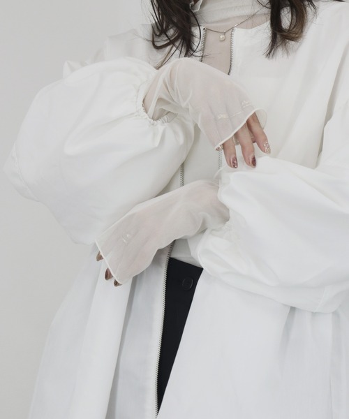 ブラウス シャツ 「ZOZO限定」バルーンスリーブwブルジップペプラムシャツブルゾン／balloon sleeve w zip peplum shir ZOZO限定】バルーンスリーブwブルジップペプラムシャツブルゾン