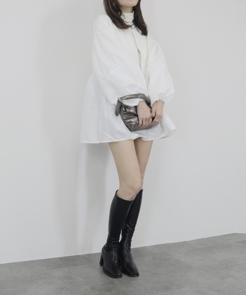 ブラウス シャツ 「ZOZO限定」バルーンスリーブwブルジップペプラムシャツブルゾン／balloon sleeve w zip peplum shir ZOZO限定】バルーンスリーブwブルジップペプラムシャツブルゾン