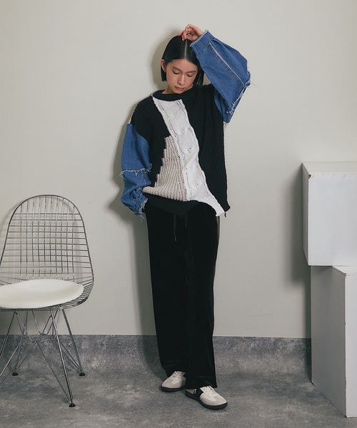 ( •̀ •́ゞ)専用ニット・セ一タ一S WEB・一部店舗限定】ハイゲージケーブルフルジップアップニット