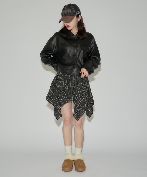 ROOPTOKYO（ループトウキョウ）の「ウエストデザインチェックスカート（スカート・レディース・ブラック・M）」の7枚目の写真
