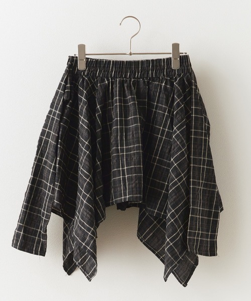 ROOPTOKYO（ループトウキョウ）の「ウエストデザインチェックスカート（スカート・レディース・ブラック・M）」の2枚目の写真