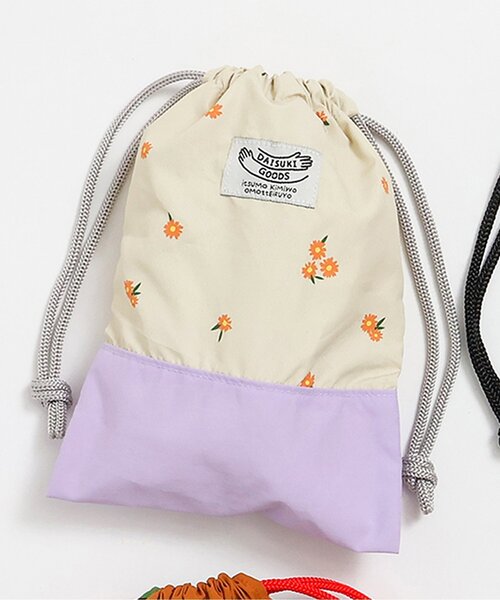 BREEZE（ブリーズ）の「DAISUKI 巾着(M)（ポーチ・キッズ・チャコール/ラベンダー/その他11/その他12・MEDIUM）」の2枚目の写真