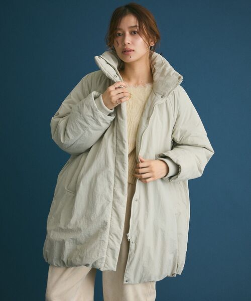 シームレス中綿ドロストコート