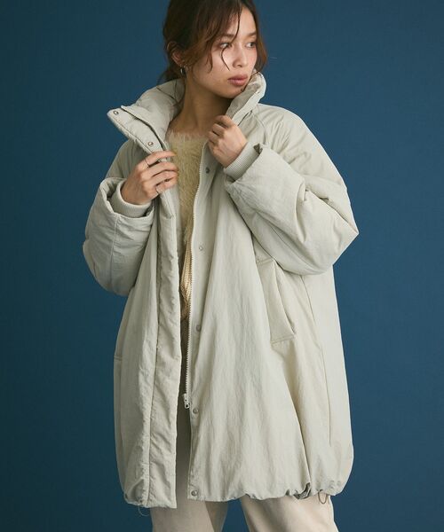 シームレス中綿ドロストコート