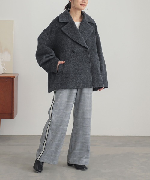 osharewalker♡n'OrLABEL♡コクーンスリーブコート♡グレー コクーンスリーブコート』（ピーコート）｜n'OrLABEL（ノアール