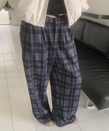 ワイドチェックパンツ LON24a139