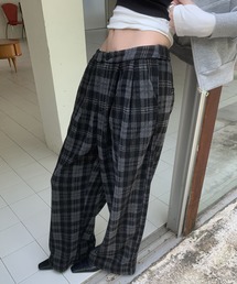 ワイドチェックパンツ LON24a139