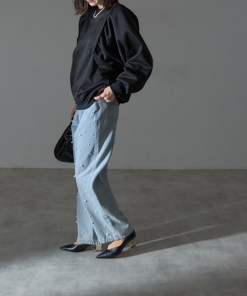 each（イーチ）の「裏起毛ワイドスリーブスウェットプルオーバー（スウェット・レディース・グレー/オリーブ/ブラック・FREE）」の10枚目の写真