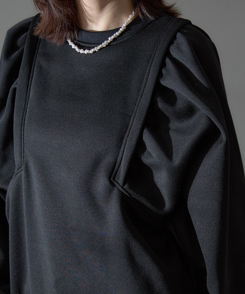 each（イーチ）の「裏起毛ワイドスリーブスウェットプルオーバー（スウェット・レディース・グレー/オリーブ/ブラック・FREE）」の8枚目の写真