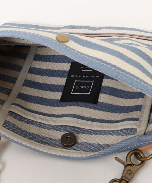 GUAPA(グアパ)の「【GUAPA】サコッシュ ショルダーバッグ クラッチバッグ ストライプ 2WAY(ショルダーバッグ・レディース・ネイビー/ベージュ/ブルー・FREE)」の6枚目の写真