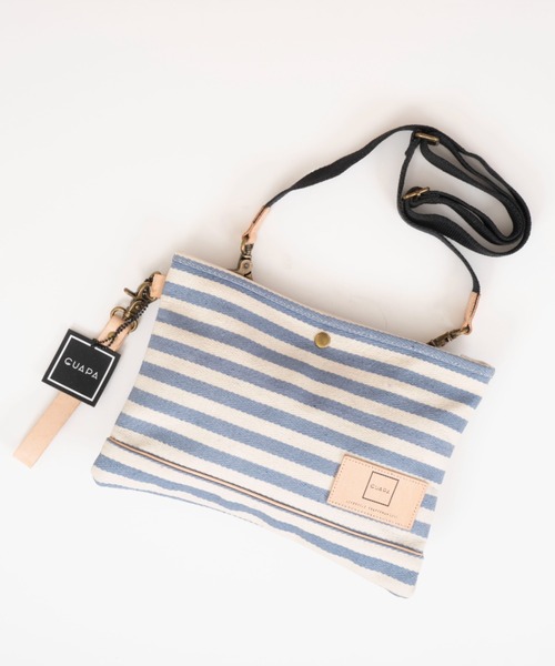 GUAPA(グアパ)の「【GUAPA】サコッシュ ショルダーバッグ クラッチバッグ ストライプ 2WAY(ショルダーバッグ・レディース・ネイビー/ベージュ/ブルー・FREE)」の9枚目の写真