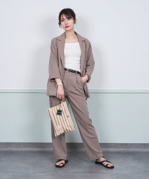 GUAPA(グアパ)の「【GUAPA】サコッシュ ショルダーバッグ クラッチバッグ ストライプ 2WAY(ショルダーバッグ・レディース・ネイビー/ベージュ/ブルー・FREE)」の14枚目の写真