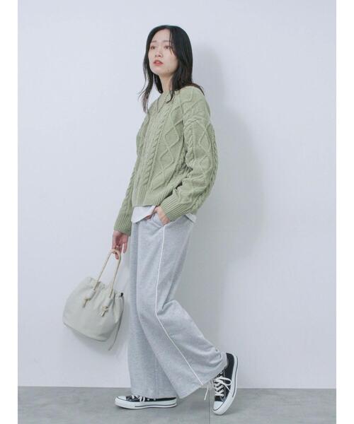 Samansa Mos2 blue（サマンサモスモスブルー）の「【帯電防止】マットモールニットプルオーバー（ニット/セーター・レディース・グレー/オフホワイト/サックスブルー/オレンジ/グリーン・F）」の15枚目の写真