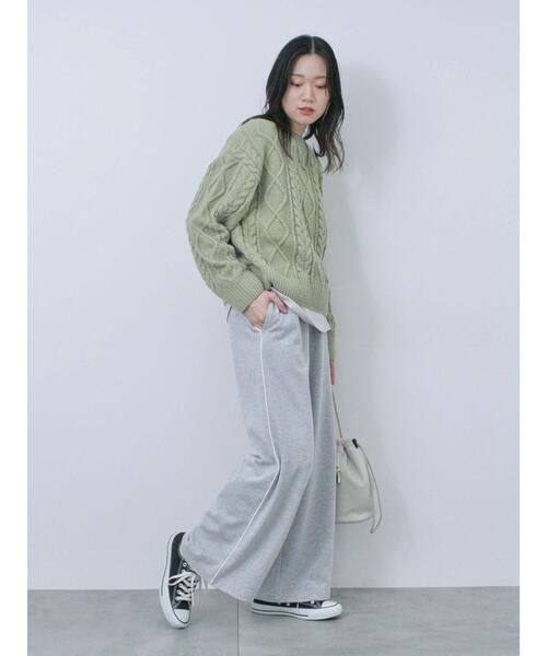 Samansa Mos2 blue（サマンサモスモスブルー）の「【帯電防止】マットモールニットプルオーバー（ニット/セーター・レディース・グレー/オフホワイト/サックスブルー/オレンジ/グリーン・F）」の17枚目の写真