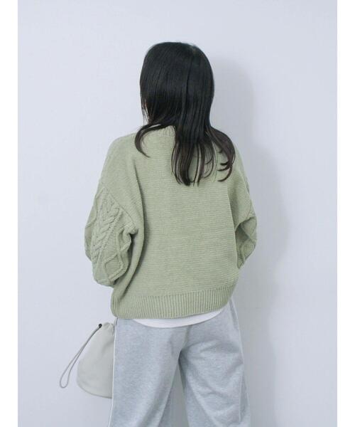 Samansa Mos2 blue（サマンサモスモスブルー）の「【帯電防止】マットモールニットプルオーバー（ニット/セーター・レディース・グレー/オフホワイト/サックスブルー/オレンジ/グリーン・F）」の20枚目の写真