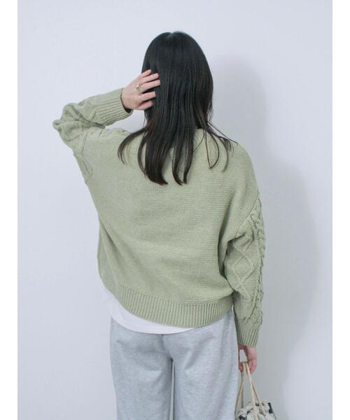 Samansa Mos2 blue（サマンサモスモスブルー）の「【帯電防止】マットモールニットプルオーバー（ニット/セーター・レディース・グレー/オフホワイト/サックスブルー/オレンジ/グリーン・F）」の21枚目の写真