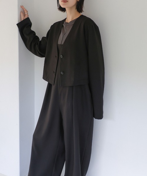 Et】No-Collar Jacket Overalls Set（サロペット/オーバーオール