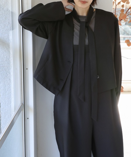 Et】No-Collar Jacket Overalls Set（サロペット/オーバーオール
