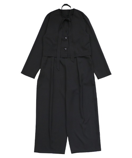 Et】No-Collar Jacket Overalls Set（サロペット/オーバーオール