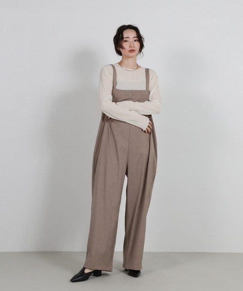 select MOCA Et(セレクトモカエト)の「【Et】No-Collar Jacket Overalls Set(サロペット/オーバーオール・レディース・ブラック/モカ・LARGE/MEDIUM)」の12枚目の写真