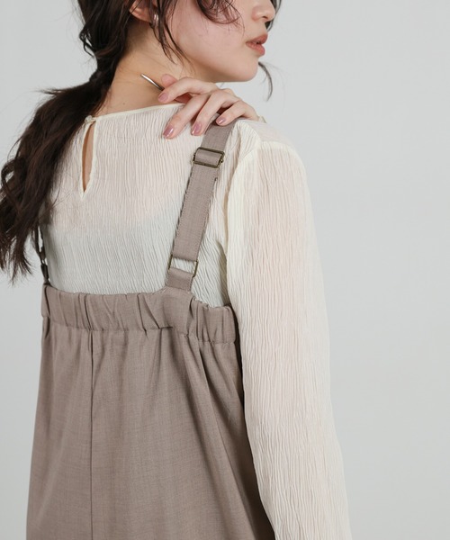 select MOCA Et(セレクトモカエト)の「【Et】No-Collar Jacket Overalls Set(サロペット/オーバーオール・レディース・ブラック/モカ・LARGE/MEDIUM)」の16枚目の写真