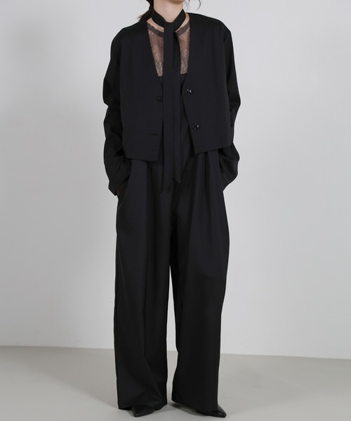 select MOCA Et(セレクトモカエト)の「【Et】No-Collar Jacket Overalls Set(サロペット/オーバーオール・レディース・ブラック/モカ・LARGE/MEDIUM)」の18枚目の写真