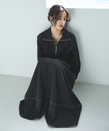 ハーフジップワンピース