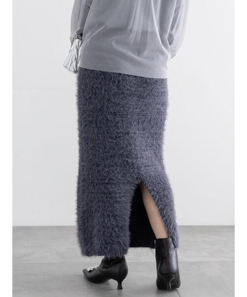 Te chichi(テチチ)の「ミックスシャギーモールニットスカート(セットアップ可)(スカート・レディース・チャコールグレー/ベージュ・F)」の11枚目の写真