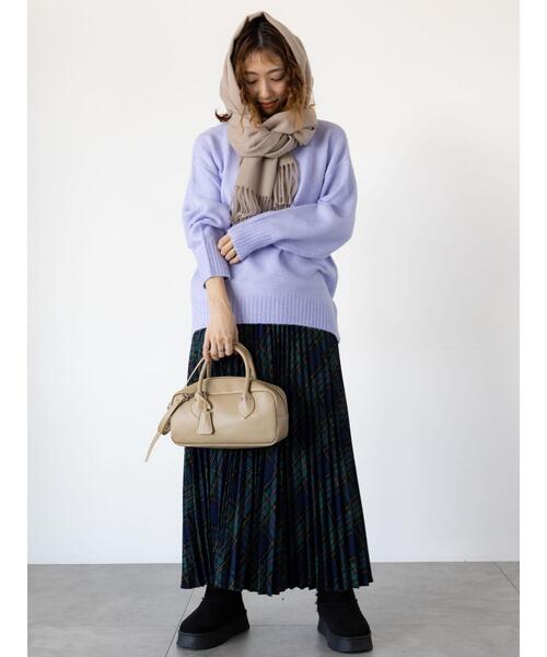 Lugnoncure（ルノンキュール）の「ふわふわハイネックニット（ニット/セーター・レディース・ブラック/グリーン/オレンジ/パープル/グレー・F）」の18枚目の写真
