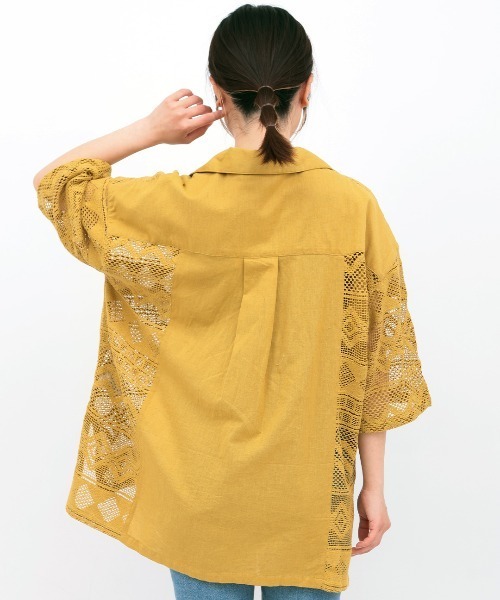 チチカカ（チチカカ）の「Rico インドコットンｘレースシャツ（シャツ/ブラウス・レディース・ブラック/ナチュラル/マスタード・FREE）」の15枚目の写真