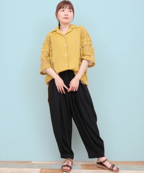 チチカカ（チチカカ）の「Rico インドコットンｘレースシャツ（シャツ/ブラウス・レディース・ブラック/ナチュラル/マスタード・FREE）」の9枚目の写真