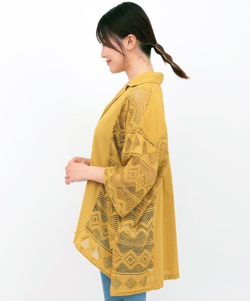 チチカカ（チチカカ）の「Rico インドコットンｘレースシャツ（シャツ/ブラウス・レディース・ブラック/ナチュラル/マスタード・FREE）」の14枚目の写真