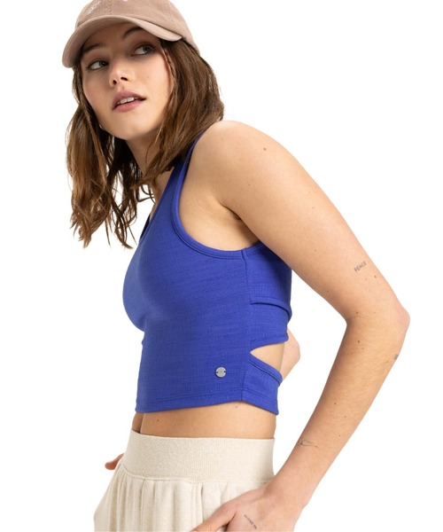 ROXY（ロキシー）の「GOOD KEEPSAKE /ロキシーショート丈バックデザインタンクトップ（タンクトップ・レディース・ブルー/ホワイト/ブラック系その他・LARGE/MEDIUM/SMALL）」の3枚目の写真