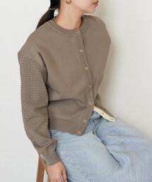 Jena espace merveilleux | 【前後2WAY仕様／ロングシーズン着れる！】ビハイ袖メッシュ2WAYカーディガン(カーディガン/ボレロ)