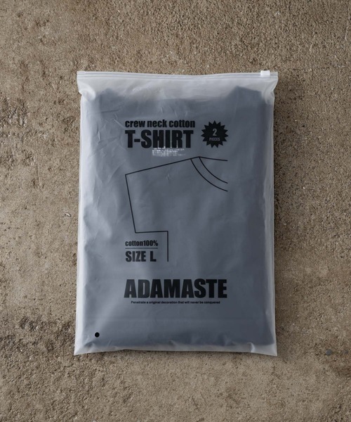 ADAMASTE（アダマスト）の「ADAMASTE original crew neck pack t-shirts - オリジナルクルーネックパックT【2枚組】【短丈】（Tシャツ/カットソー・メンズ・ホワイト×ブラック/ブラック/ホワイト・MEDIUM/LARGE）」の8枚目の写真