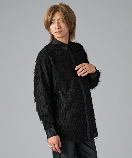 REGIEVO（レジエボ）の「【REGIEVO】シャギーフェザー / フリンジシャツ（シャツ/ブラウス・メンズ・オフホワイト/ブラック・LARGE/MEDIUM）」の20枚目の写真