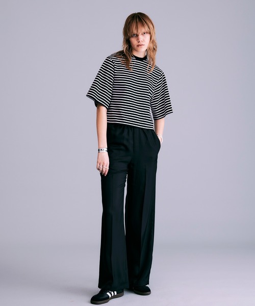 NOISE MAKER(ノイズメーカー)の「ボックスシルエットボーダーTシャツ【MADE IN JAPAN】(Tシャツ/カットソー・レディース・ネイビー/ホワイト/ブラック・FREE)」の13枚目の写真