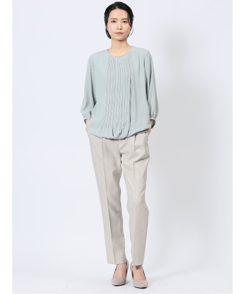 m.f.editorial(エムエフエディトリアル)の「【ストレッチ ウォッシャブル】m.f.エディトリアルレディース テーパードパンツ ベージュ(セットアップ可能)(スーツパンツ・レディース・ベージュ・LARGE/MEDIUM/X-LARGE/S)」の13枚目の写真