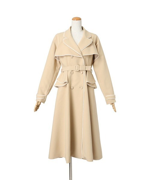 an another angelus（アンアナザーアンジェラス）の「パイピング使いトレンチコート/fint　フィント（トレンチコート・レディース・アイボリー/ライトベージュ/ピンクベージュ・FREE）」の8枚目の写真