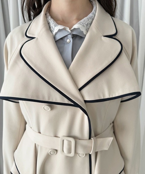 an another angelus（アンアナザーアンジェラス）の「パイピング使いトレンチコート/fint　フィント（トレンチコート・レディース・アイボリー/ライトベージュ/ピンクベージュ・FREE）」の16枚目の写真